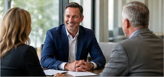 Private mortgage consultation with affluent clients